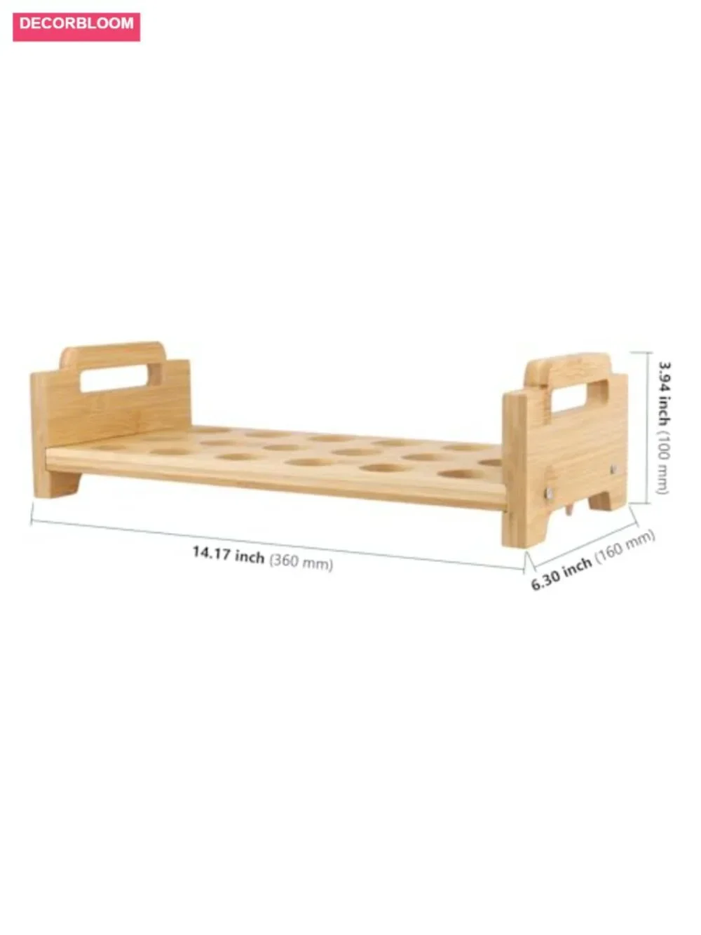 2 Pack Stackable Bamboo Egg Holder for 36 Eggs Farmhouse Kitchen Countertop